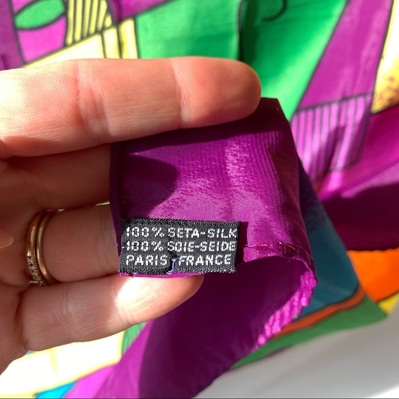 Vintage Picasso 100% Silk Scarf Art Bright - Picture 2 of 4